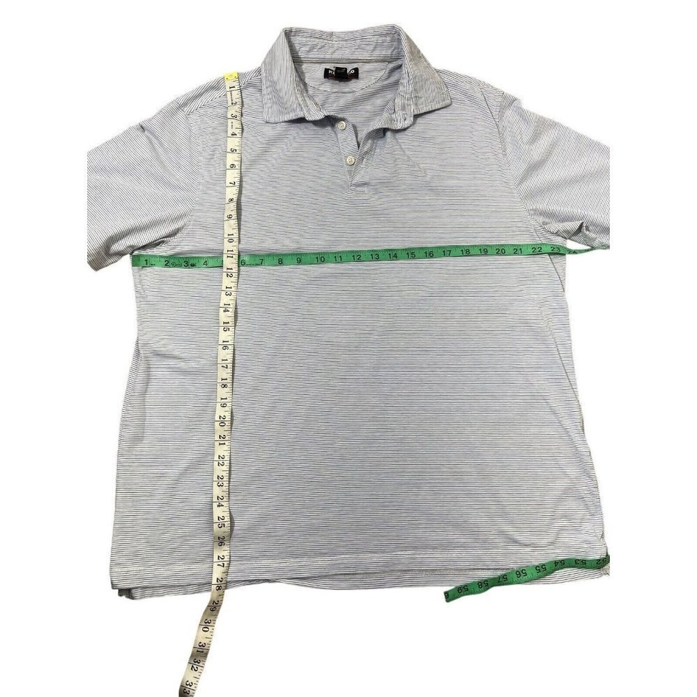Kirkland Men's Comfort Stretch Cotton Silk Blend Polo Shirts Size XL White/Blue - Picture 5 of 5